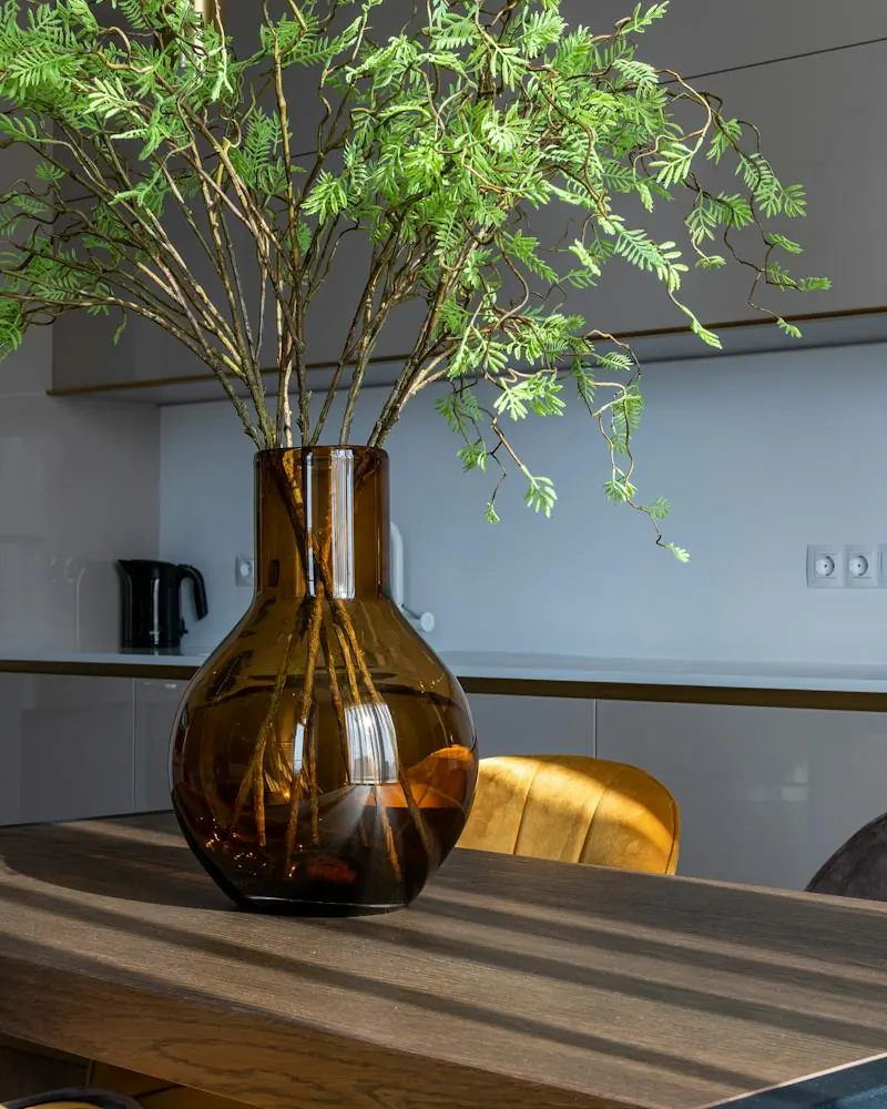 A calm interior shelf in warm daylight