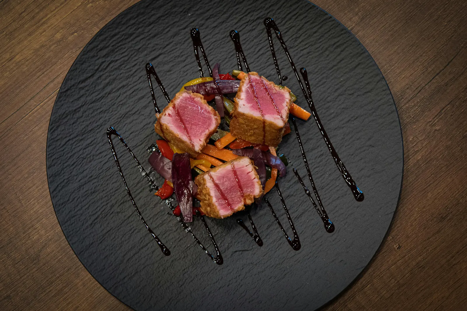 The Slow Hour. Hay-smoked duck liver, quince gel, bitter cocoa soil, brioche