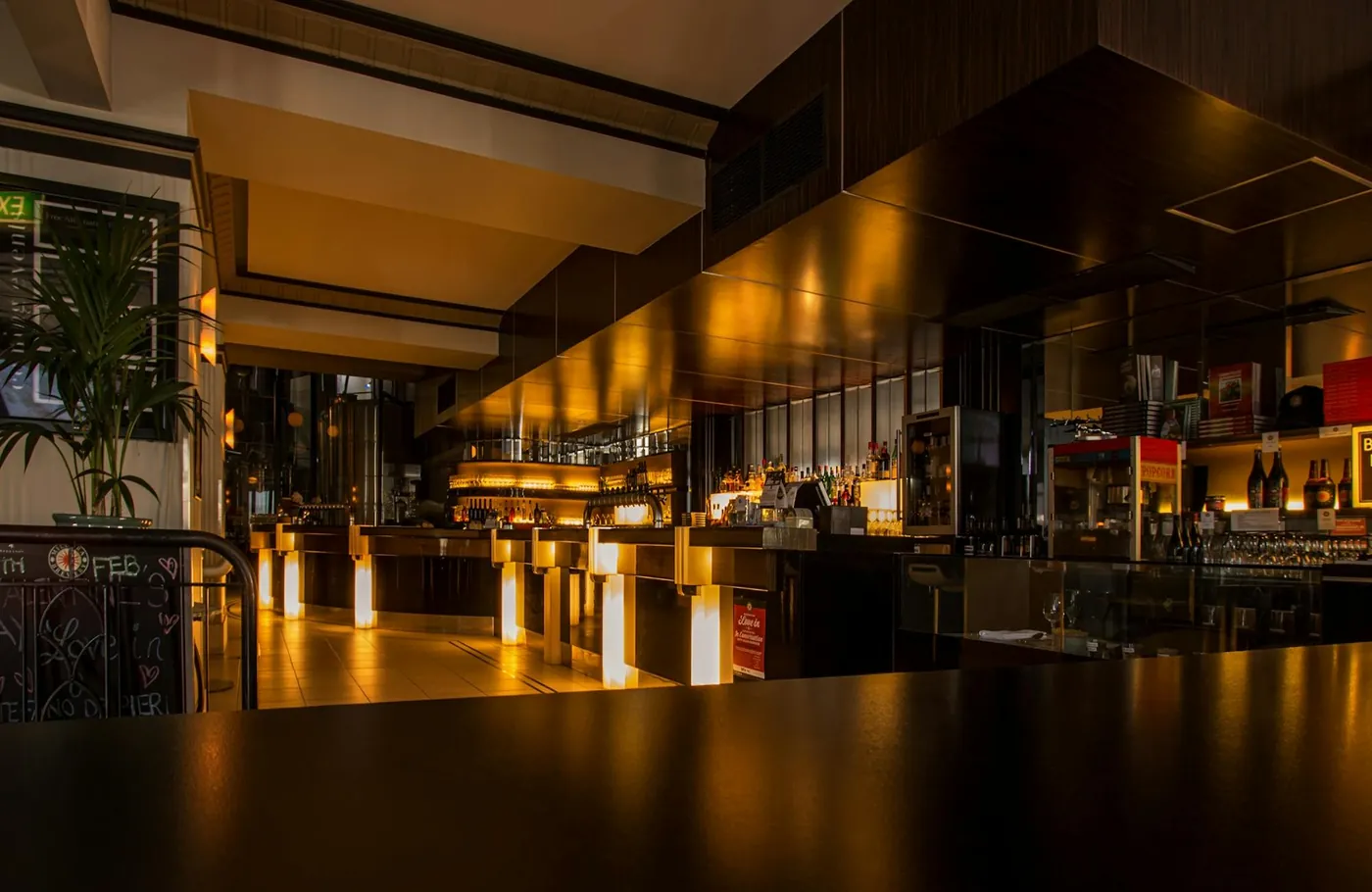 The candlelit dining room