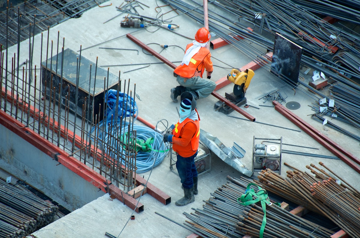 Construction site aerial view