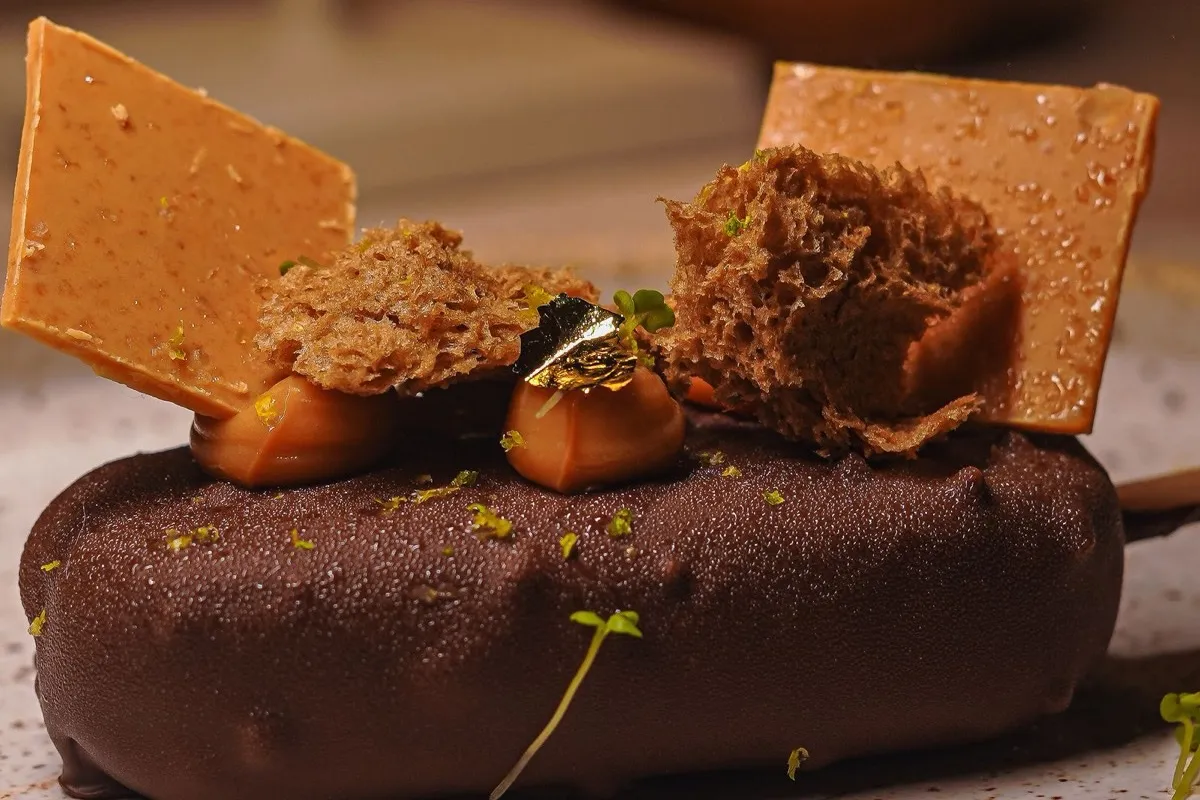 Valrhona chocolate with smoked caramel and fleur de sel