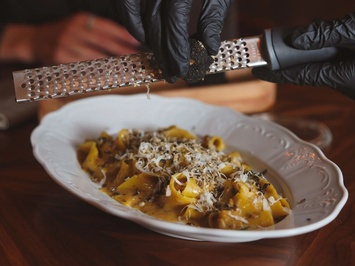Italian pasta dish with truffle